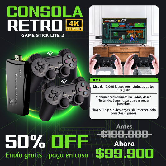 Consola Game Stick 4K Caja Verde