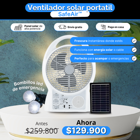 Ventilador Portatil Solar GD-8029