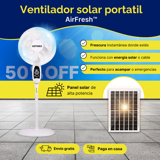 Ventilador GD TIMES Solar Grande GD-936s