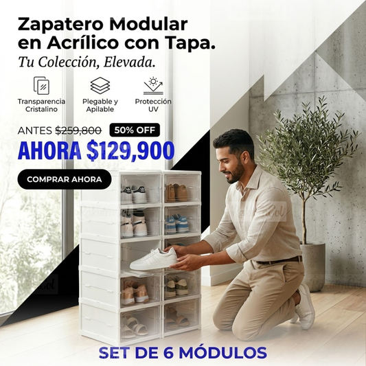 ZAPATERO 6 NIVELES PLEGABLE ACRILICO
