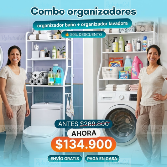 Combo organizadores para Baño y Lavadora