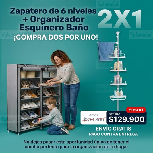 Zapatero Tela Doble + Esquinero De Ducha