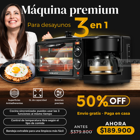 Máquina Premium 3 en 1 Desayunos