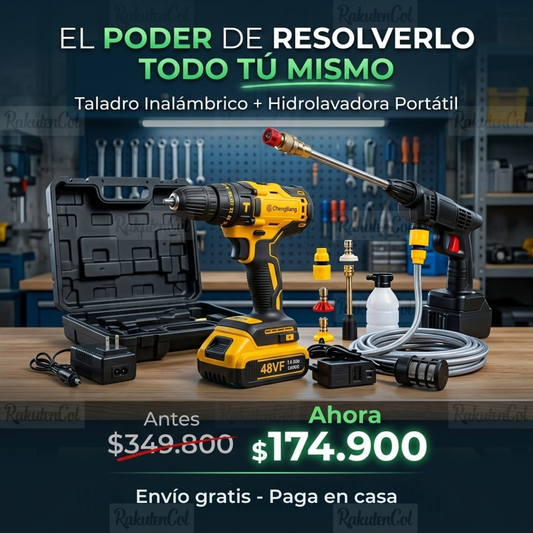 taladro inalámbrico + hidrolavadora