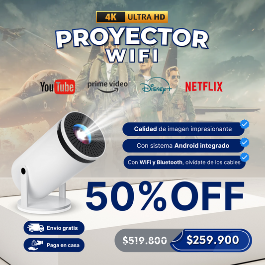 PROYECTOR DE IMAGEN WIFI HY300 CILINDRO BLANCO