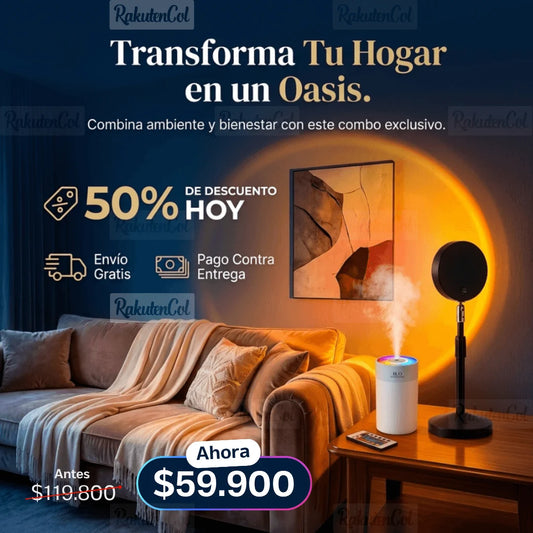Lámpara arcoíris + humificador cilíndrico