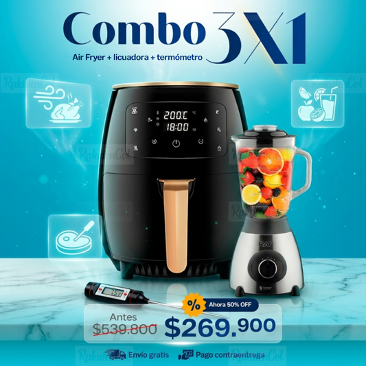 Air Fry 6 Litros + Licuadora + Termómetro de Alimentos Regalo