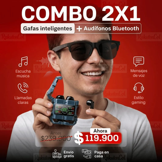Audífonos M60 + Gafas Bluetooth