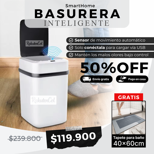 Basurera Inteligente + Tapete Baño