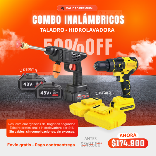 combo taladro inalambrico mas hidrolavadora