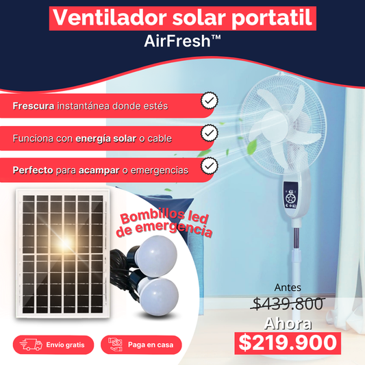 Ventilador GD TIMES Solar Grande GD-918s