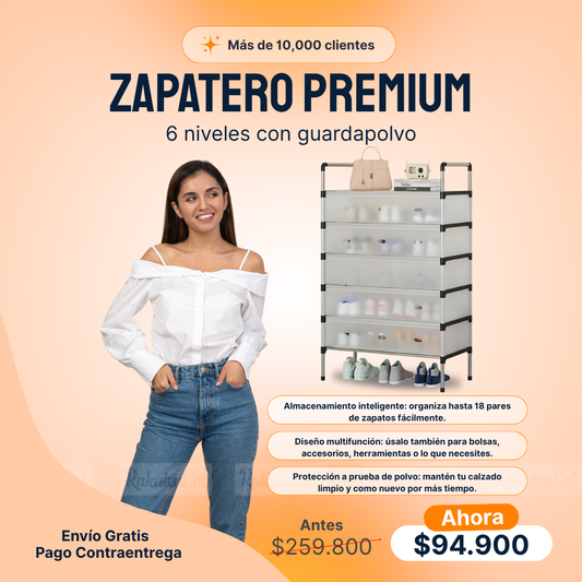 Estante Zapatos Organizador Zapatero Metálico Anti Polvo