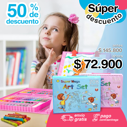 Set Arte 208 Piezas + Papel