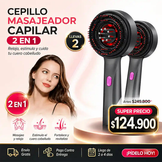 Cepillo Masajeador Capilar 2 x 1