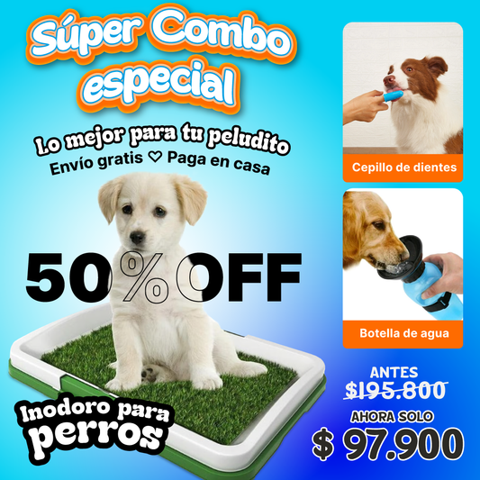 Combo: Tapete Para Perros + Cepillo Dientes Dedo + Dispensador de botellón