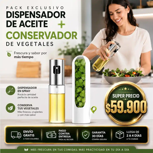 Conservador de Hierbas + Pulverizador de Aceite