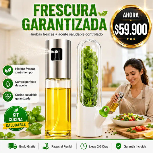 Conservador de Hierbas + Pulverizador de Aceite