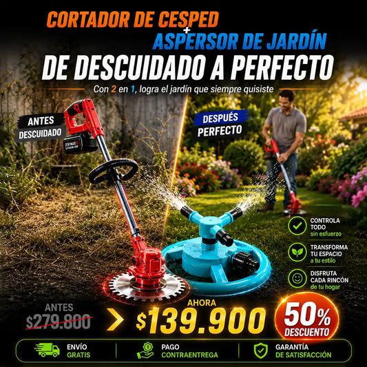 CORTADOR CESPED + ASPERSOR DE JARDIN
