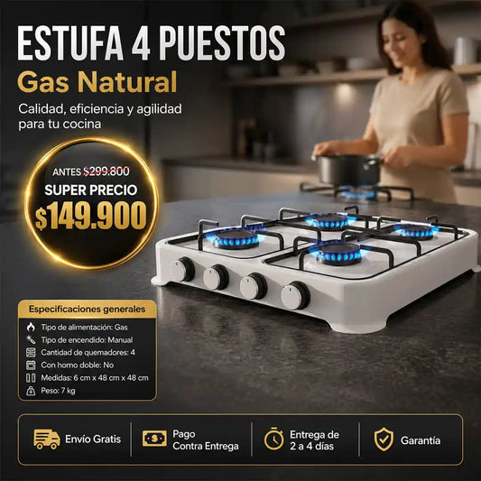 Estufa 4 Puestos Gas Natural