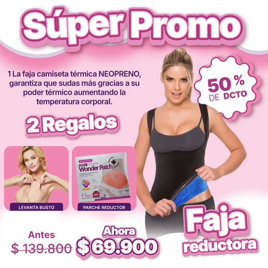 Faja Reductora Mujer+Levanta Busto Conejo+Parche Reductor