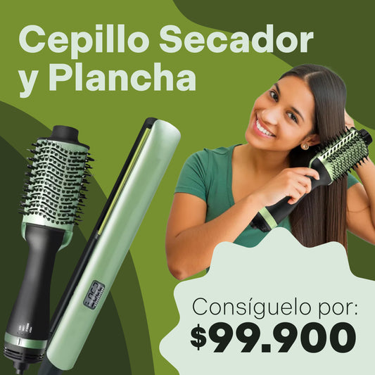 Cepillo Secador y Plancha Aguacate