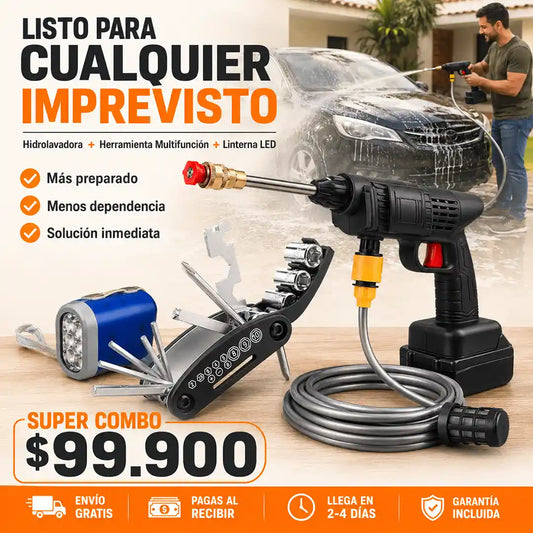 Hidro lavadora + Linterna Dínamo + Juego de Llaves