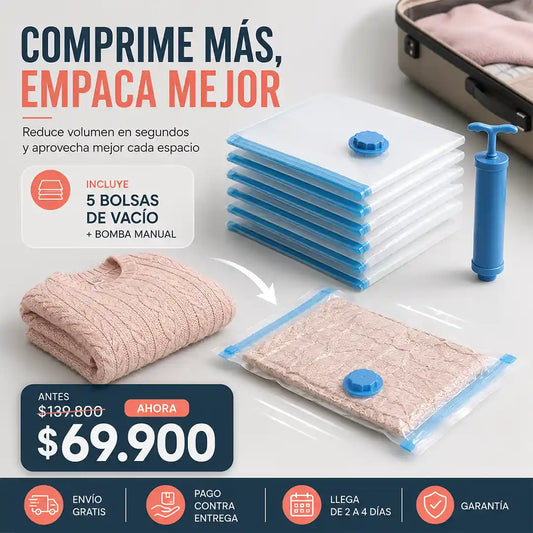 5 Bolsas De Vacio Para Viaje
