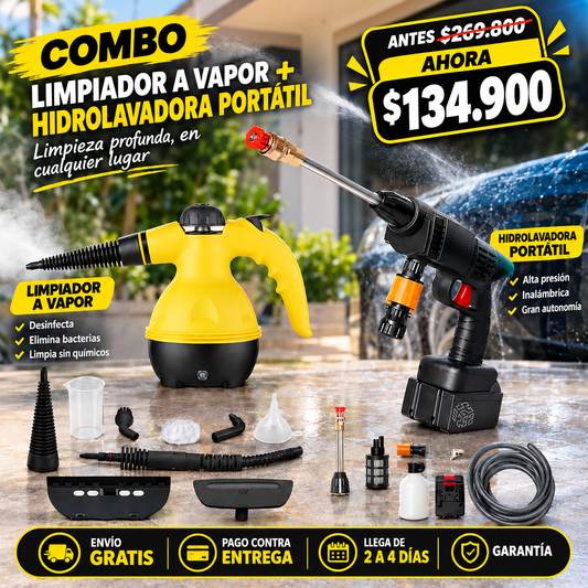 LIMPIADOR A VAPOR + HIDROLAVADORA