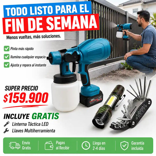 Máquina de Pintar + Linterna Mini + Juego de Llaves