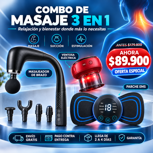 MASAJEADOR BRAZO + VENTOSA + PARCHE MARIPOSA