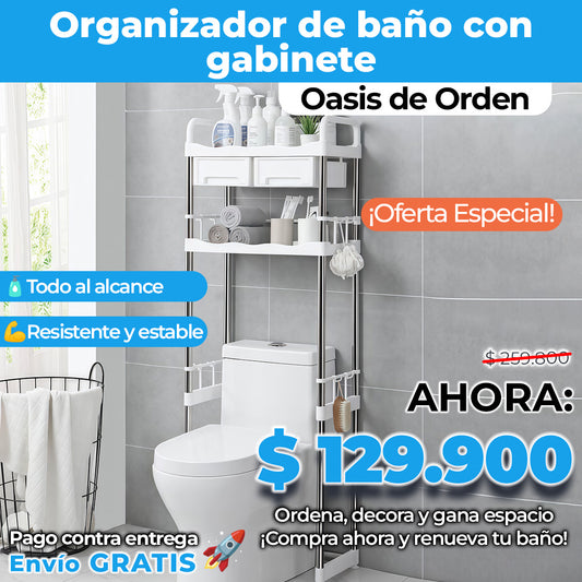 Organizador Baño con gabinete