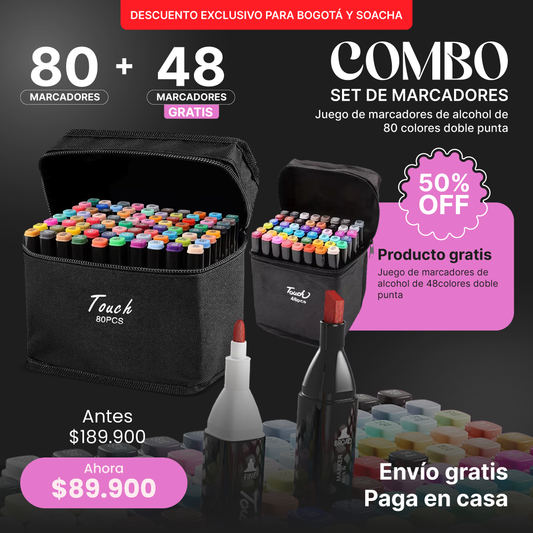 Combo: Set de marcadores x80unds y x48unds (Bog)