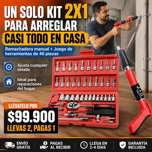 remachadora + juego de copas