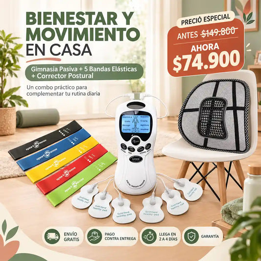 GIMNASIA PASIVA + BANDA ELASTICA X 5 + CORRECTOR POSTURA SILLA