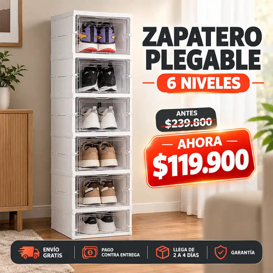 ZAPATERO 6 NIVELES PLEGABLE ACRILICO