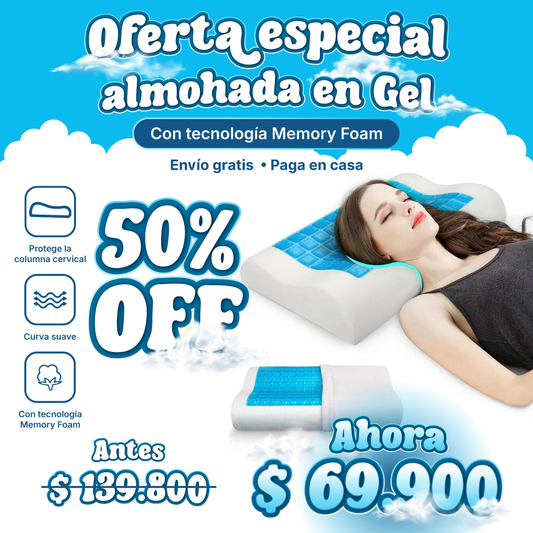 Almohada De Gel Ortopédica Memory Pillow