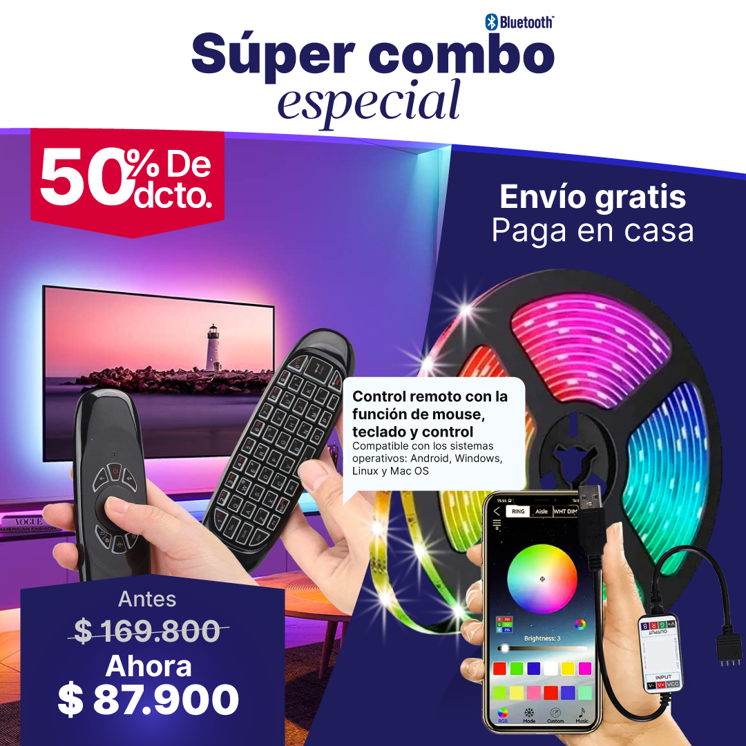 Combo Cinta Led + Control Air Mouse – Rakutencol