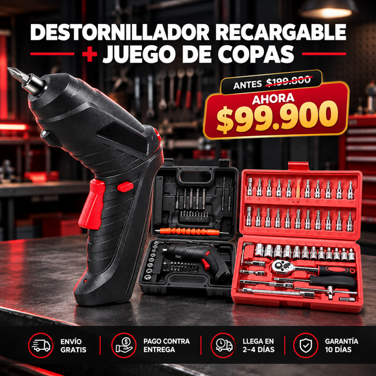 DESTORNILLADOR ELECTRICO + REGALO JUEGO DE LLAVES