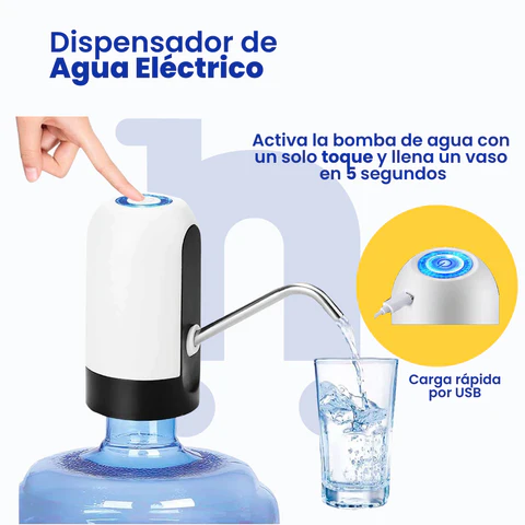 Dispensador Automático Eléctrico De Agua Para Botellón Recargable