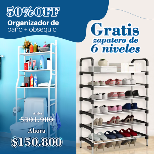 Combo: Estante De Baño + Organizador Zapatos 6 niveles