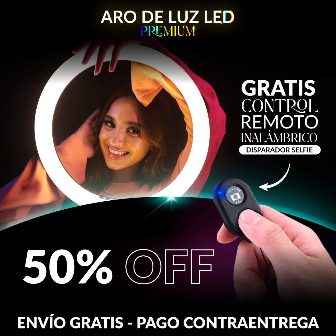 Aro de Luz Led RGB 26cm + Control Bluetooth