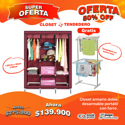 Closet  Ref. 88130 + Tendedero Ropa Plegable